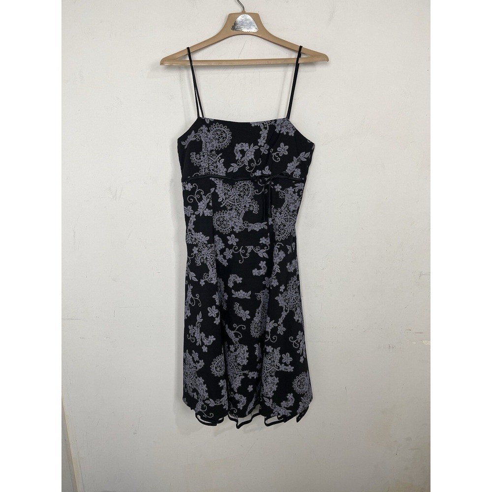 B Darlin Womens Dress Small Black Floral Dark Coquette Goth Whimsigoth Y2K Slip